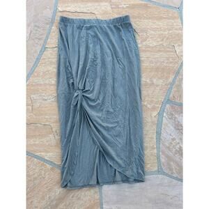 Z Supply sabina triblend knit midi skirt in Moss Grey - size L BZ NWT